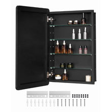 20x30 Inch Medicine Cabinet with Mirror Aluminum Frame 4-Layer Adjustable Shelves, Recessed & Wall-Mounted for Bathroom