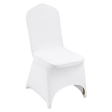 50-Pack Stretch Spandex Folding Chair Covers Universal Arched Front Slipcovers for Wedding Banquet & Party (White)