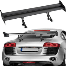 GT Wing Car Spoiler 53.1" Double Deck Adjustable Aluminum Rear Wing (Black)