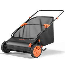 30-Inch Push Lawn Sweeper 12 Cu. Ft. Hopper Adjustable Brushes Rubber Wheels Leaf Collector