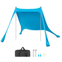 7.5x7.5 f Ft  Beach Tent Sun Shelter UPF50+ Sun Protection 6.6 ft Tall for Family Outings Camping (Blue)