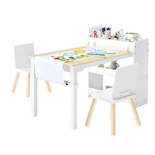 Kids Art Table & Chair Set with Storage (White)