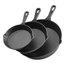 16/22/26.5 cm Cast Iron Skillet and Frying Pan Set for Kitchen