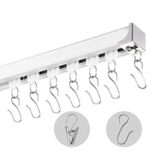 11.8 FT/3.6M Ceiling Curtain Track Sliding Track with Hooks Ceiling/Wall Mount (White)