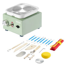 Mini Pottery Wheel 0-320 RPM Detachable Basin 2.56"/3.94" Turntables Electric Ceramic Wheel (Green)