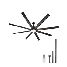 84" Ceiling Fan with Light – 6-Speed Remote Dimmable 3-Color Reversible DC Motor Modern Low Profile for Bedroom/Living Room (Black)