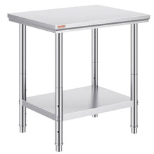 24 X 30 X 32 In Stainless Steel Work Table with 4 Wheels  for Commercial Kitchen Restaurant GZT76-6080