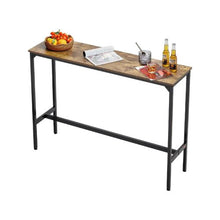 Rustic 55 In High-Top Bar Table Sturdy Metal Frame Cocktail Counter Easy Assembly