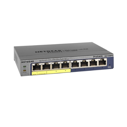 Netgear ProSafe 8-Ports Gigabit Ethernet Plus Switch with 4-PoE Ports NET-GS108PE-300NAS