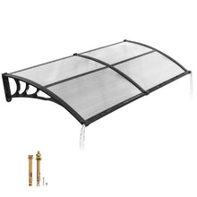 38 x 78 in Door Awning Canopy Polycarbonate Front Door Cover Rain & UV Protection (Clear)