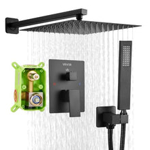 12" Rainfall Shower System with Handheld – (Matte Black)