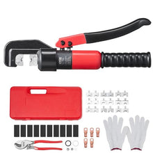 Hydraulic Crimping Tool 9 Dies AWG 12-2/0 Copper & Aluminum Lug Crimper Cutting Pliers