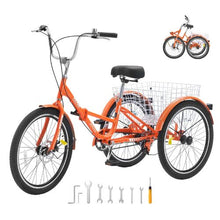 20 In Folding Adult Tricycle Lightweight Aluminum Alloy 3-Wheel Cruiser with Large Rear Basket
