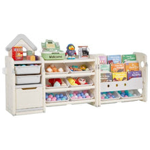 Kids Toy Storage & Bookshelf Organizer (Gray/Beige)