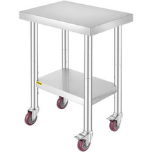 24 x 18 In Stainless Steel Work Table with 4 Wheels  for Commercial Kitchen Restaurant  GZT614585