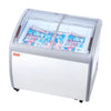9.3 Cu.ft Commercial Ice Cream Display Freezer, Glass Top Chest Freezer with Sliding Doors, Mobile Gelato Cabinet, White