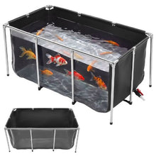200-Gal PVC Koi Fish Pond with Viewing Panel Stainless Steel Frame & Drain Valve