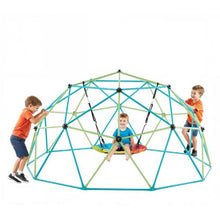 10FT Geometric Dome Climber with Saucer Swing 1000LBS Capacity Easy Assembly Outdoor Playground for Kids 3-10 Years Old