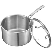 4 QT Stainless Steel  Saucepan with Glass Lidfor Oven Dishwasher Induction Cooker