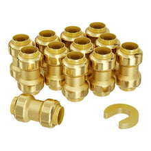 1/2" Brass Straight-Through Push-Fit for Air System Pipe Fittings (12PCS)