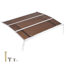 37" x 47" Door Awning Canopy Polycarbonate Front Door Cover Rain & UV Protection (Brown)