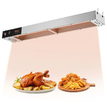 850W Strip Heating Lamp French Fry Warmer Stainless Steel Overhead Food Warmer Dump Station for Restaurant & Buffet Use