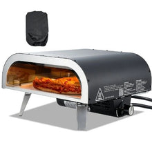 Propane Outdoor Pizza Oven 12" Gas Pizza Maker with Pizza Stone & Carry Bag (Black)