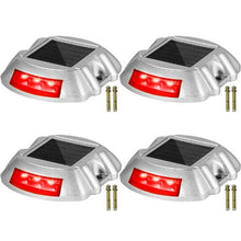 4-Pack Solar Driveway Lights, Waterproof LED Red for Pathway & Walkway