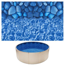 15-ft Round Pool Liner Overlap Vinyl Liner Fits 54" Walls for Steel-Sided Above Ground Pools Boulder Swirl