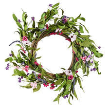 22 Inch Pink Green with Daisies Year Round Wreath Artificial Decorative Wreath WA53360