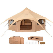 16.4 Ft Canvas Bell Tent – 4-Season Camping Tent for 8 People