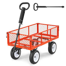900 LBS Steel Garden Cart Heavy-Duty Wagon with 10" Tires & Detachable Panels