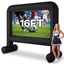 16FT Inflatable Movie Screen Outdoor Projector Screen16:9 Portable Storage Bag Easy Setup