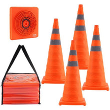 28" Collapsible Traffic Cones 4 Pack with Reflective Collars & Storage Bag