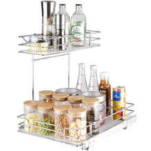 12.6W X 16.5Dx13H inches Heavy Duty Slide Out Pantry Shelves Steel Roll Out Drawers Sliding for Kitchen LX-C9138B( Pack of 2)
