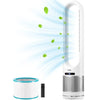 Bladeless Tower Fan, 15.4ft/s Velocity, 80° Oscillation, 8 Speeds, H13 HEPA Filtration, Remote Control & Air Purification Mode