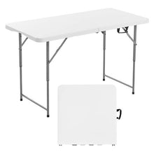 4 Ft Heavy Duty Folding Table with Adjustable Height & Handle – (White)