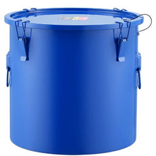 10-Gal Fryer Grease Bucket Carbon Steel with Rust-Proof Coating Lid Lock Clips Filter Bag – (Blue)