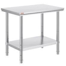 24 X 36 X 32 In Stainless Steel Work Table with 4 Wheels  for Commercial Kitchen Restaurant GZT90X60J