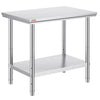 24 X 36 X 32 In Stainless Steel Work Table with 4 Wheels  for Commercial Kitchen Restaurant GZT90X60J