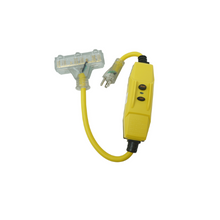 2' 12/3 SJTW 15A Inline GFCI Cord Set Tri-Source Yellow 26020008-6 (Pack of 4)