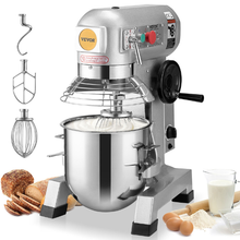 Commercial Food Mixer 10 Qt 450W 3-Speed Dough Hook & Whisk