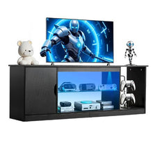 65 In TV Stand Modern Entertainment Center with Adjustable Shelves Console Table for Living Room and Bedroom (Black)