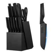 15-Piece German High Carbon Stainless Steel Knife Set with Block & Sharpener