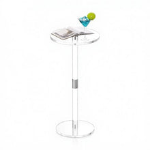 Clear Acrylic Drink Table Round Top Side Table 10 x 10 x 21.3-Inch Easy Assembly