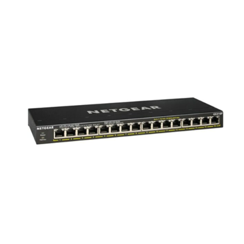 Netgear 16 Port Gigabit Ethernet PoE+ Unmanaged  Switch NET-GS316P-100NAS