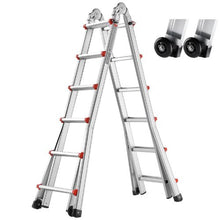 20.5 FT Telescoping A-Frame Ladder Compact Aluminum Extension Ladder Portable Collapsible RV Ladder 330 LB Capacity