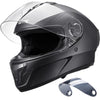 Full Face Smart Street Motorcycle Helmet with Bluetooth & Interchangeable Lens, DOT Approved (Medium)