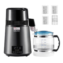 4L Water Distiller 1.1 Gallon Pure Water Purifier for Home 750W Distilled Maker with Glass Pot & Stainless Steel Interior - (Grey)