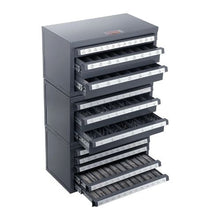 Drill Bit Dispenser Cabinet 3-Piece Stackable Organizer for 1/16-1/2 Letter A-Z & Wire Gauge #1-60